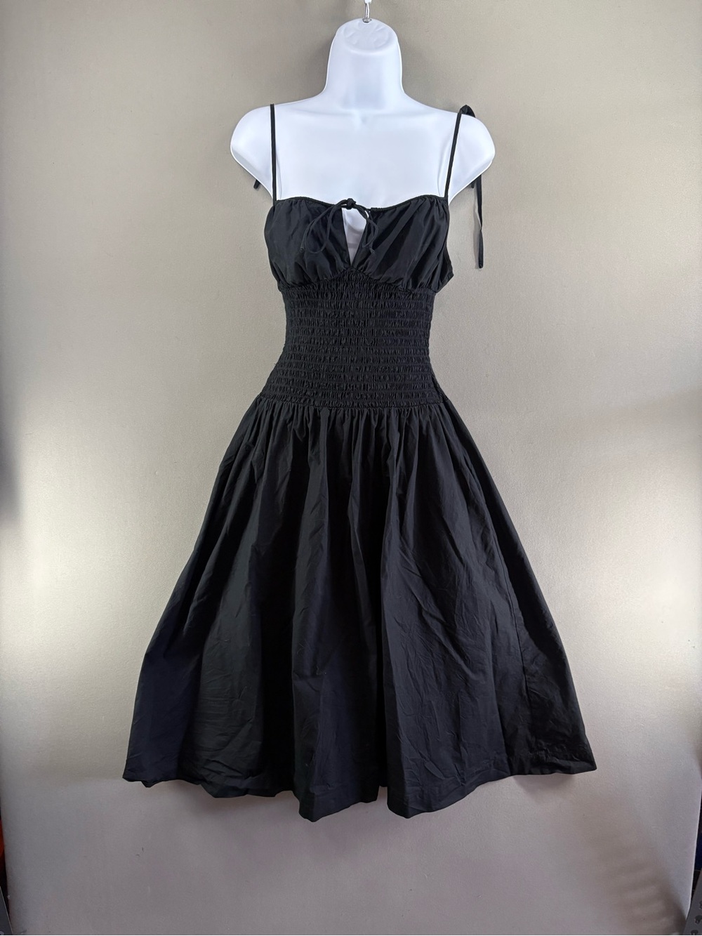 Danielle Guizio Women Lura Midi Dress Size Medium Black Straps A-line
